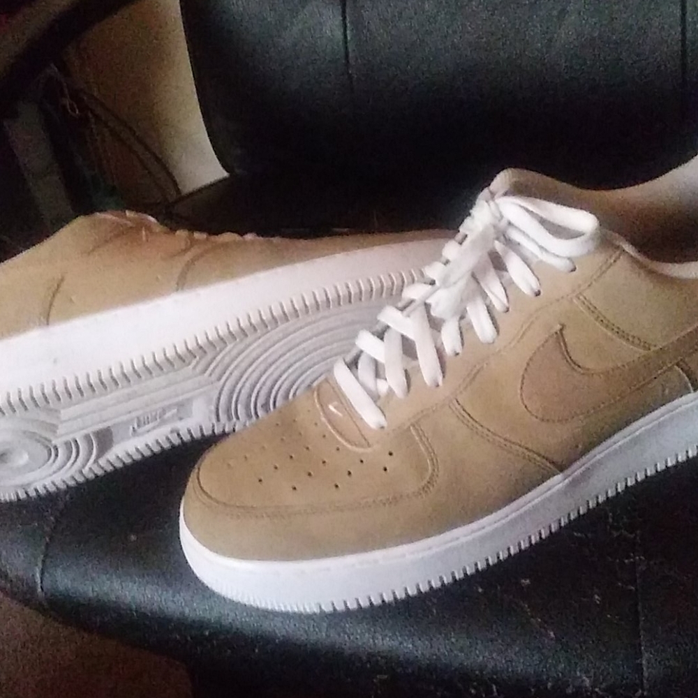 Tan Nike air force ones